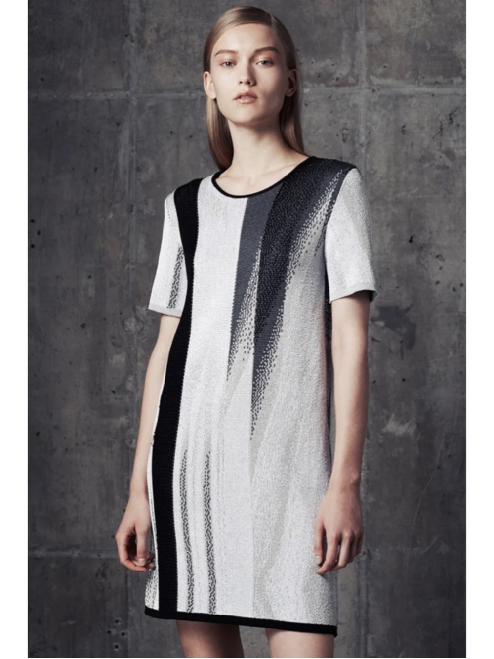 Helmut Lang Gradient Virga Jacquard Knit Sweater Dress Medium Vogue Runway